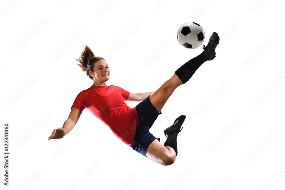 Fototapeta premium Soccer Player Kicking Ball