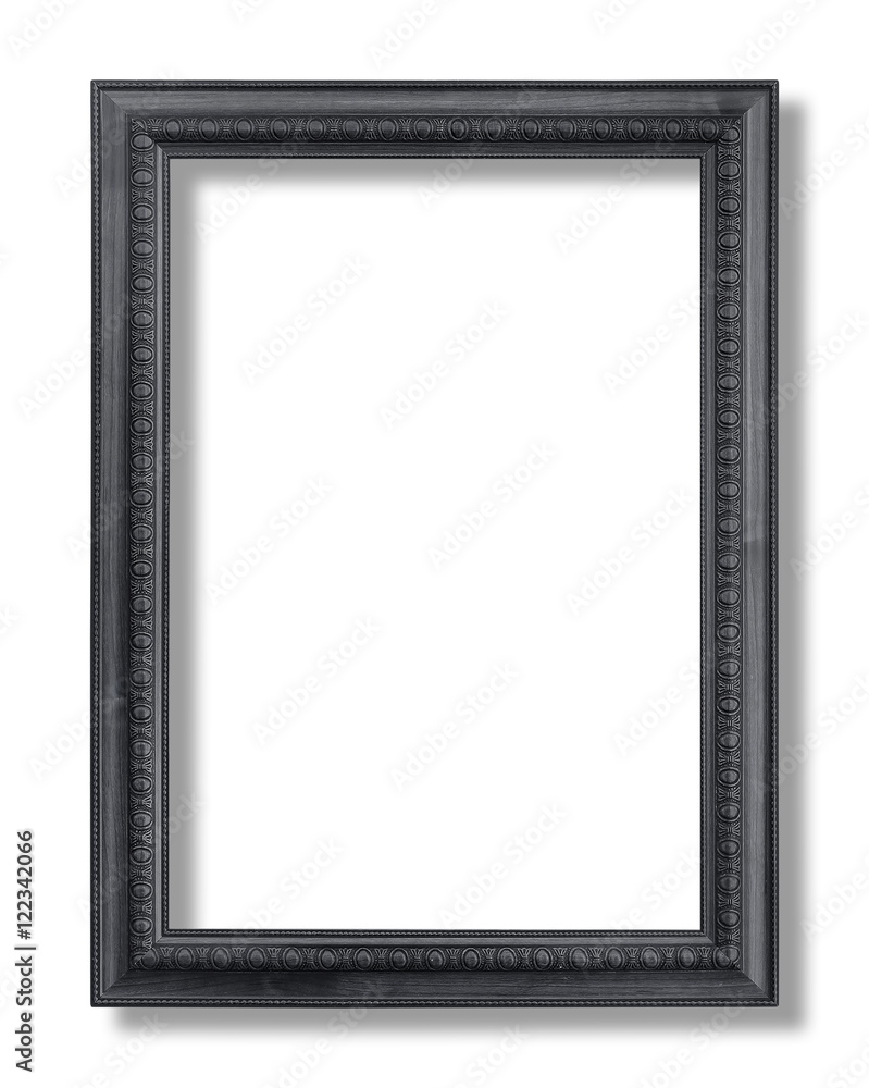 Old Antique Black frame Isolated Decorative Carved Wood Stand An Old Antique Black frame Isolated Decorative Carved Wood Stand An