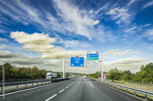 View on the motorway in France.