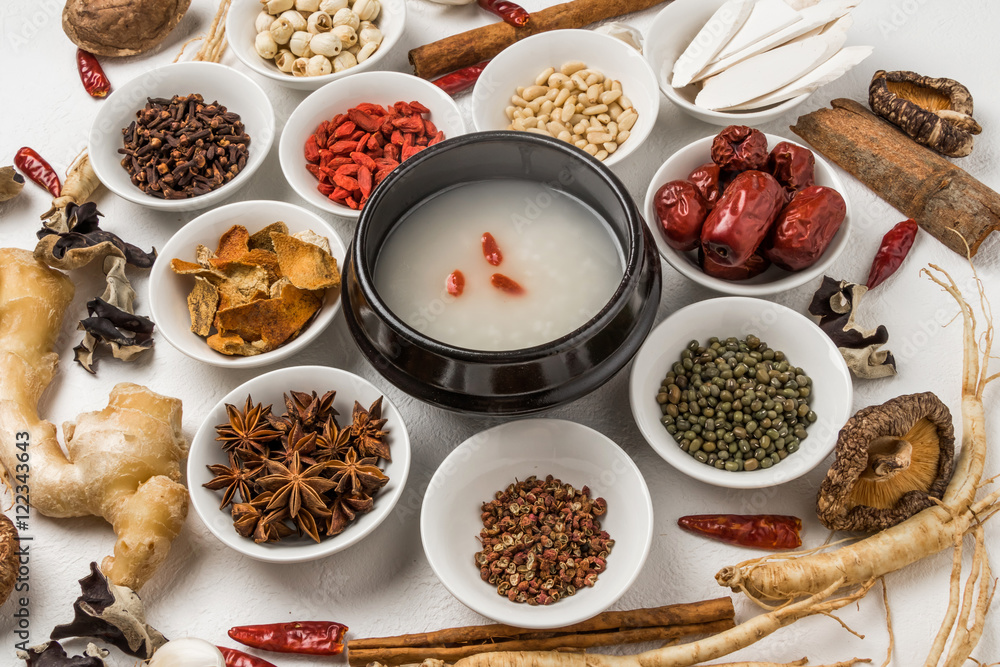 薬膳　漢方　健康食　Chinese medicine with medicinal herbs