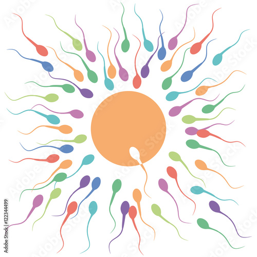 Vector background sperm that runs towards the egg, Competition c