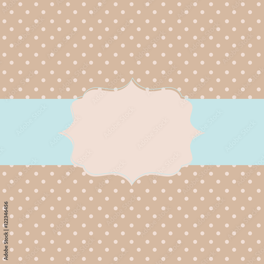 Frame on the paper background with polka dots. Vector illustrati Frame on the paper background with polka dots. Vector illustrati