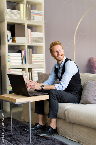 Man working on laptop