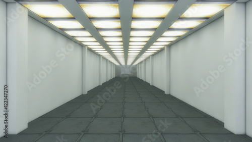 3D Futuristic Corridor Interior