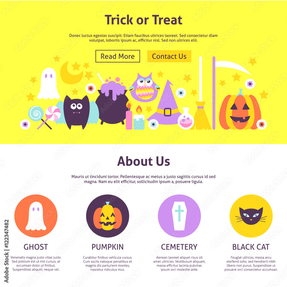 Fototapeta premium Trick or Treat Website Design