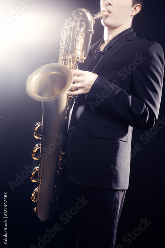 Photography Saxophone Player Saxophonist playing jazz music