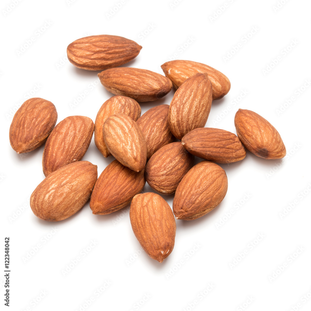 almond nuts isolated on white background close up almond nuts isolated on white background close up