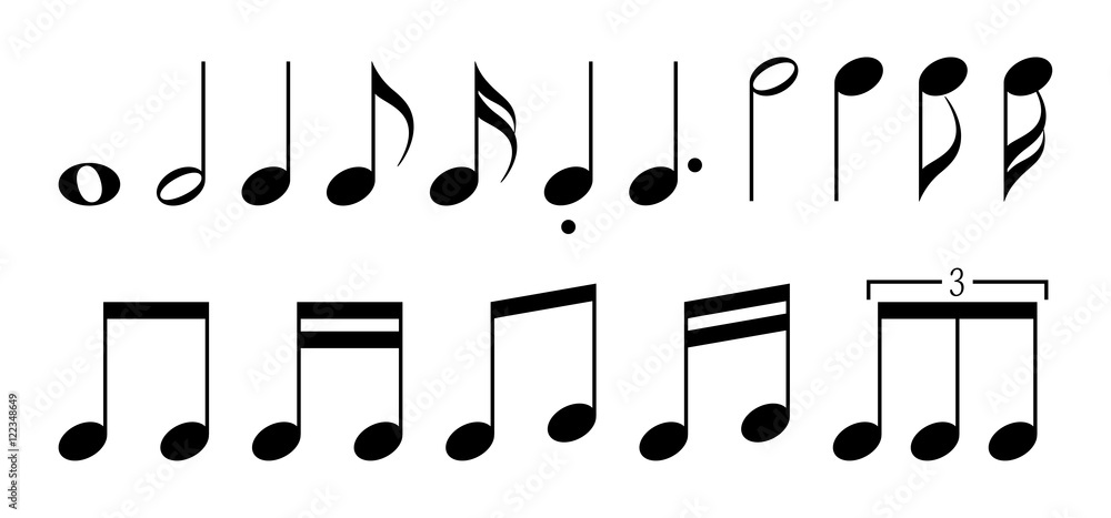 Obraz premium 音楽記号：音符セット