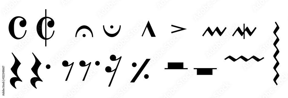 音楽記号 コモン 休符 フェルマータ アクセントなど Stock Vector Adobe Stock
