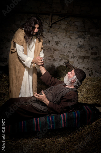 Slika na platnu Jesus healing the crippled man