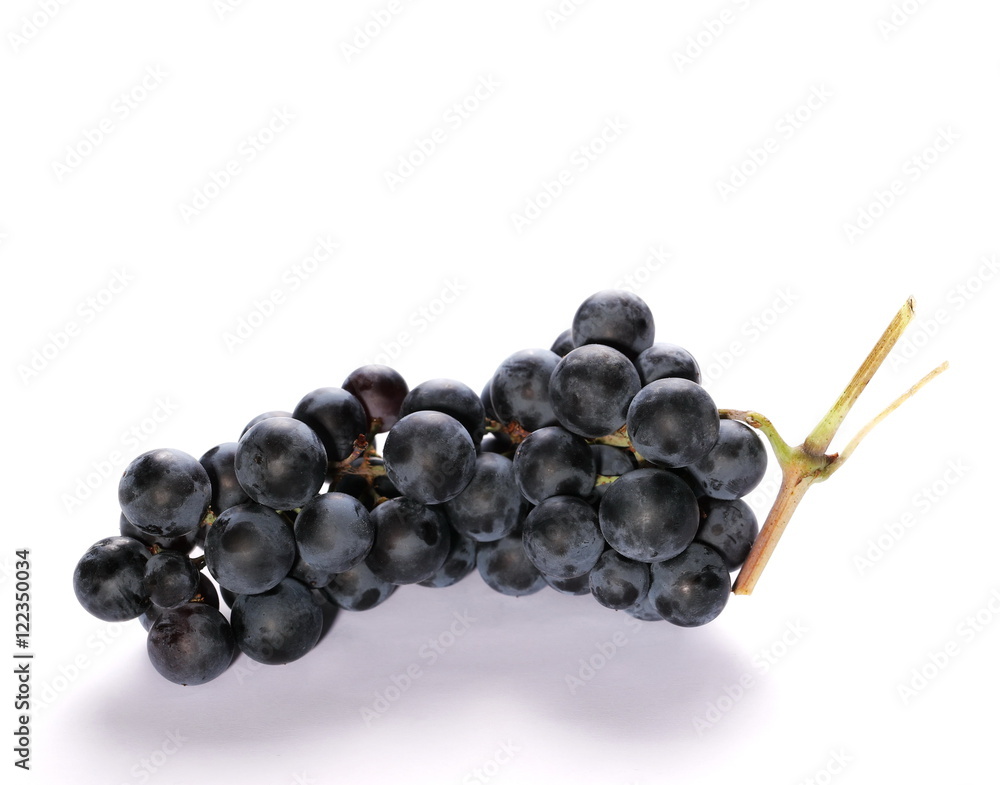 Dark grapes, isolated on white