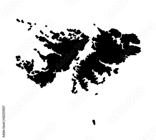 Falkland Islands Silhouette Map