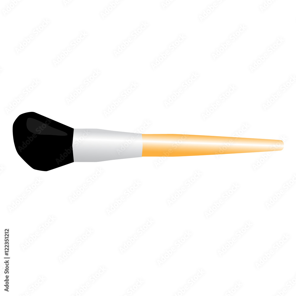 makeup powder brush blush black vector illustration