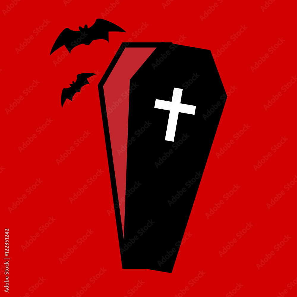 Obraz premium Coffin icon isolated