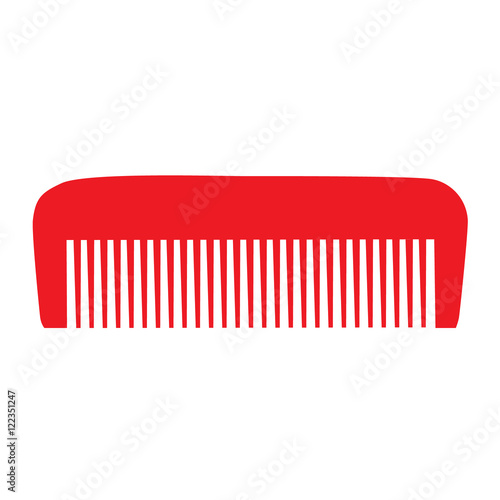 Comb , Barber comb, red plastic comb vector illustration