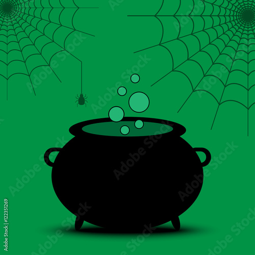 Witch cauldron halloween isolated