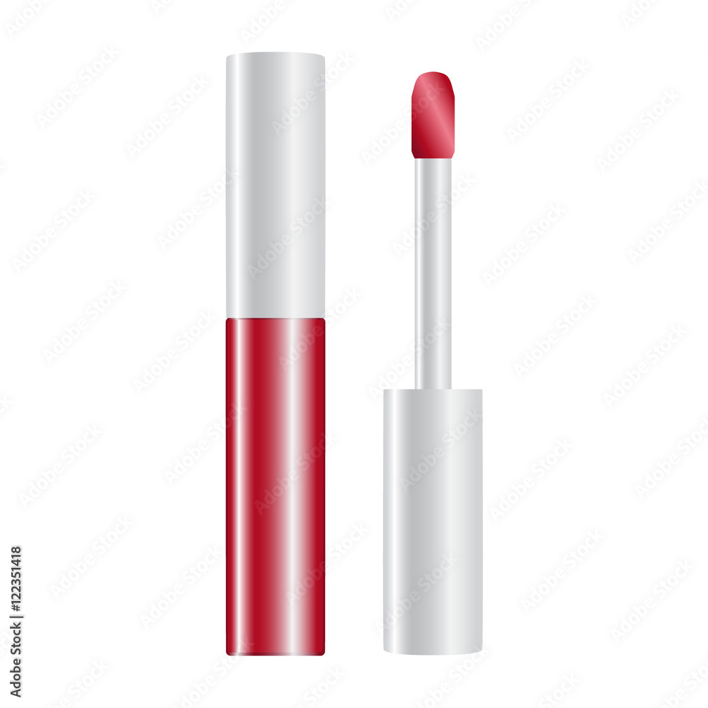 red shiny lip gloss opened vector illustration red shiny lip gloss opened vector illustration