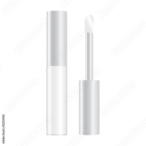 colourless shiny lip gloss opened vector illustration