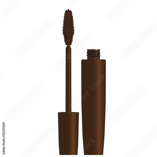 eyelashes mascara brown opened vector illustration