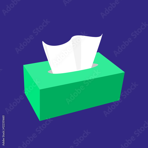 napkinbox full green isolated vector illustration