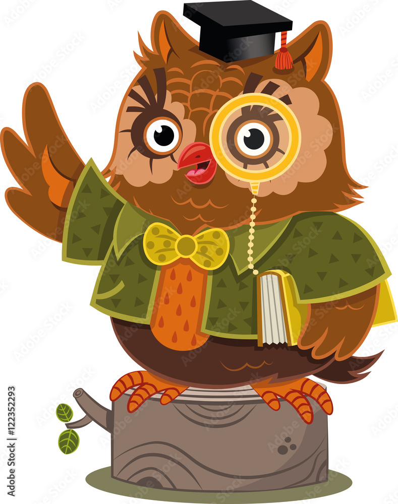 Fototapeta premium Vector illustration of wise owl.