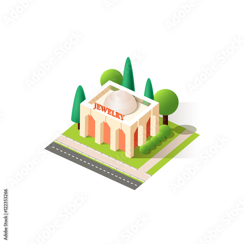 Vector isometrics jewelry store building