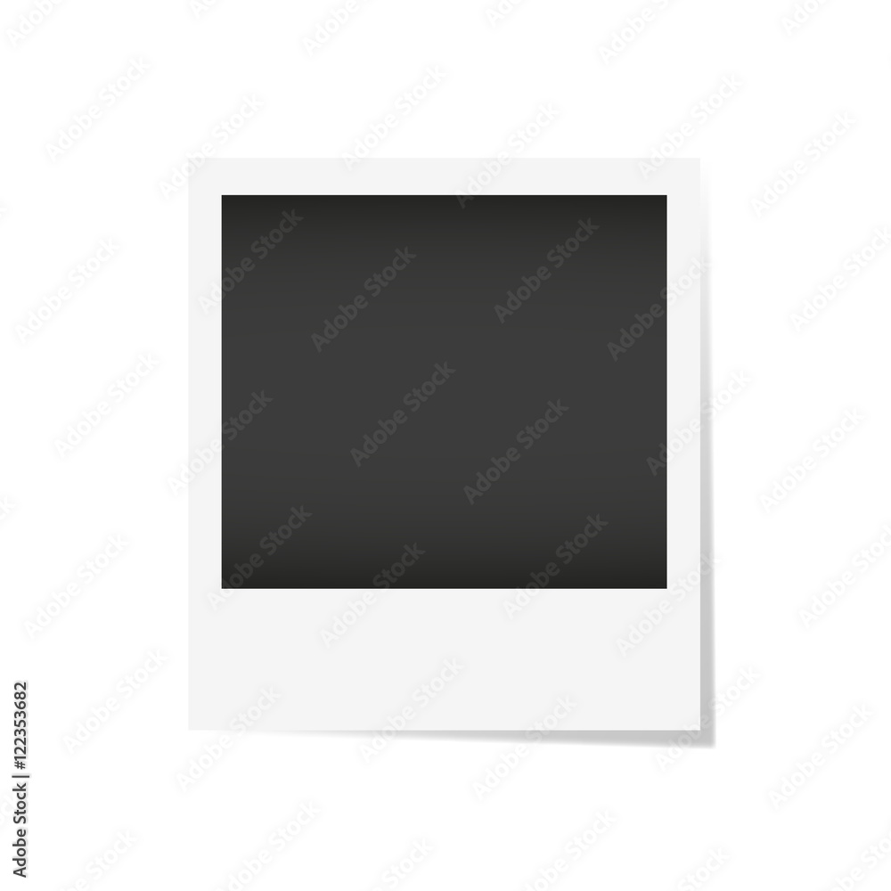 Vector ilustration photo frame. Realistic paper photograph isolated on white background with shadow Vector ilustration photo frame. Realistic paper photograph isolated on white background with shadow