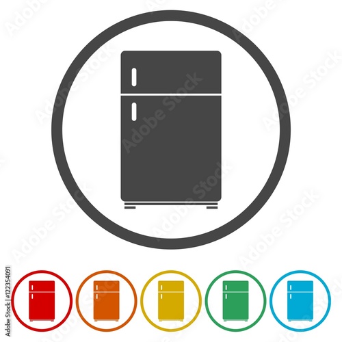Refrigerator icon. Fridge sign