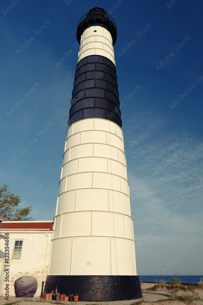 Big Sable Point Lighthouse in dunes, built in 1867