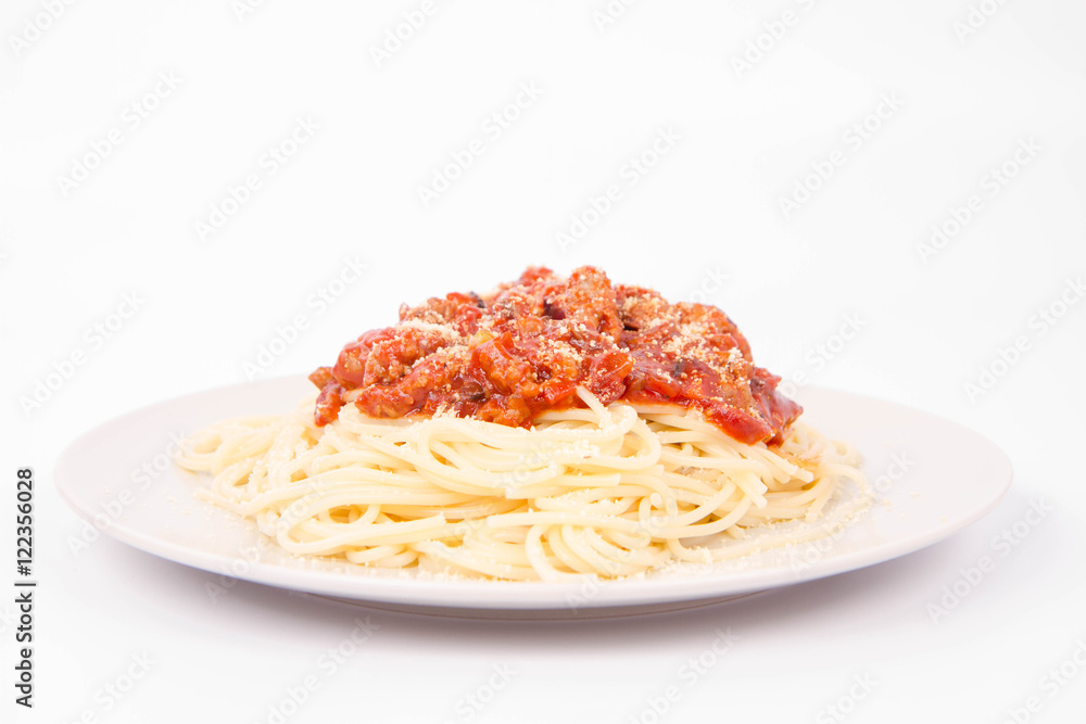 Spaghetti bolognese on a plate Spaghetti bolognese on a plate