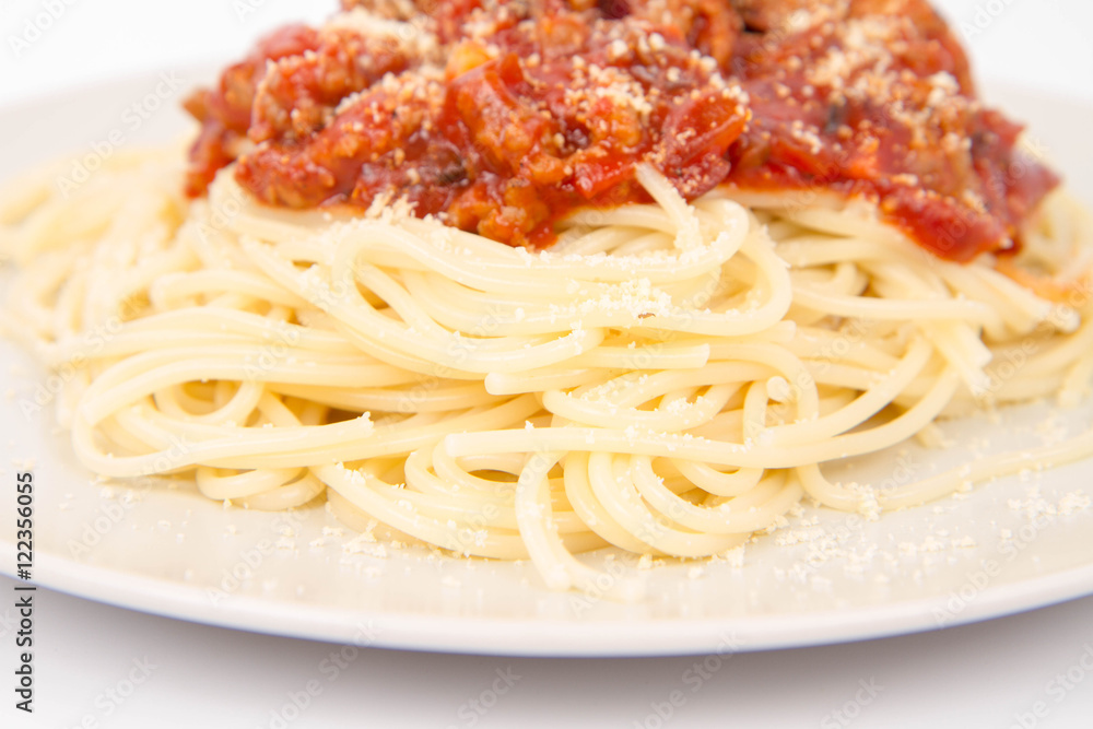 Spaghetti bolognese on a plate