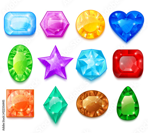 Set Of Colorful Gems