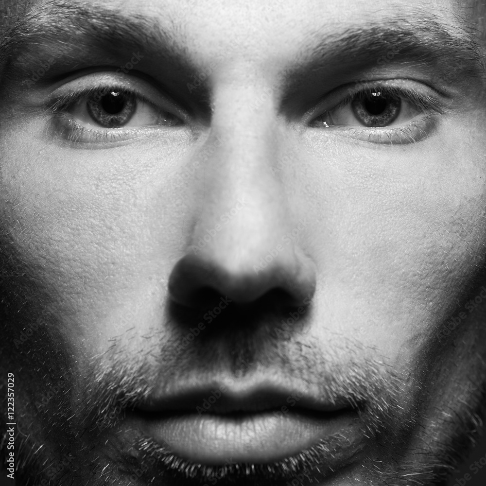 Naklejka premium Real natural male beauty concept.Close up portrait of handsome man
