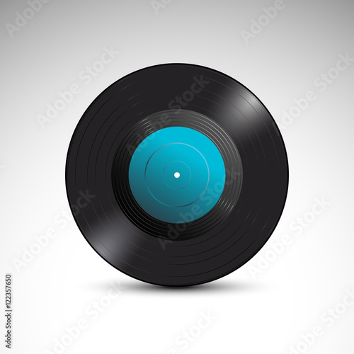 Vinyl gramophone record. Realistic design. Vector illustration.