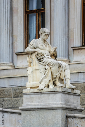 Greek, Roman historians on Austrian Parliament. Vienna, Austria. © dbrnjhrj