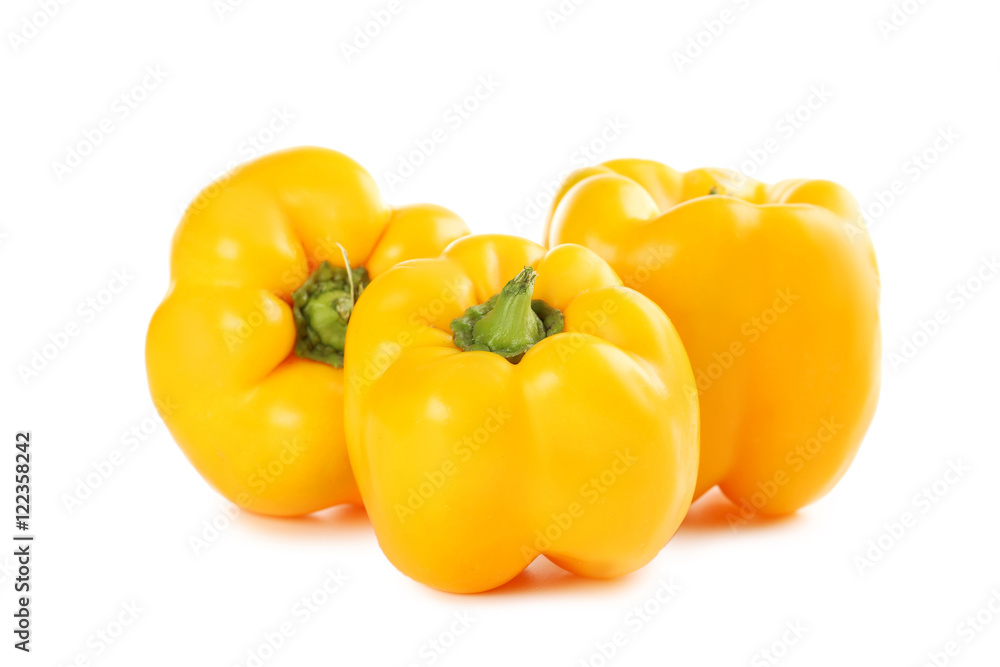 Yellow peppers isolated on a white Yellow peppers isolated on a white