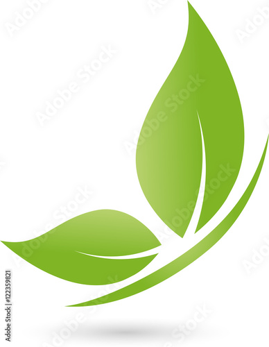 Schmetterling, Zwei Blätter, butterfly, Insekt, Logo