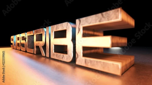 4K Subscribe animation outro, shiny metallic look
