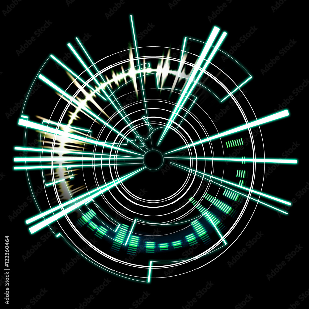 Futuristic technology wheel on a black background Futuristic technology wheel on a black background