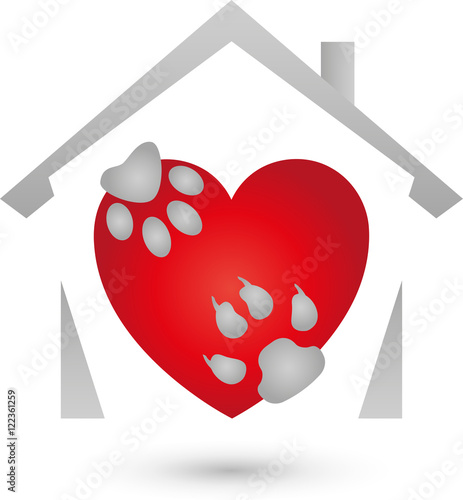 Haus und Pfoten, Hund und Katze, Herz für Tiere