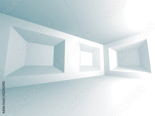 Architecture Abstract Background. Empty White Room