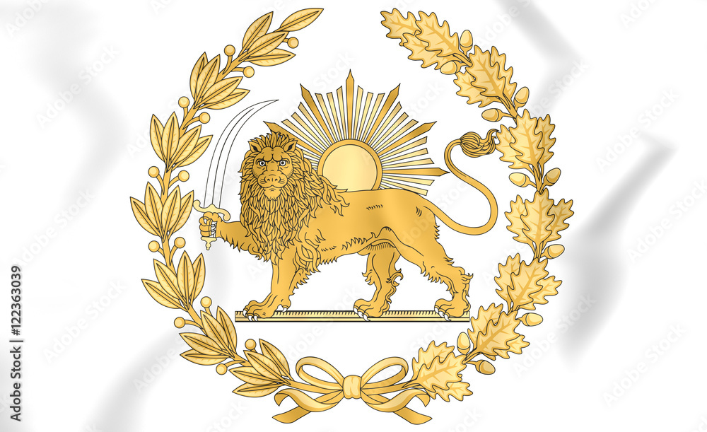 Naklejka premium Emblem of Persia. 3D Illustration.