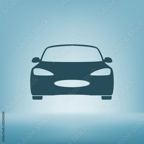 Flat paper cut style icon of a car