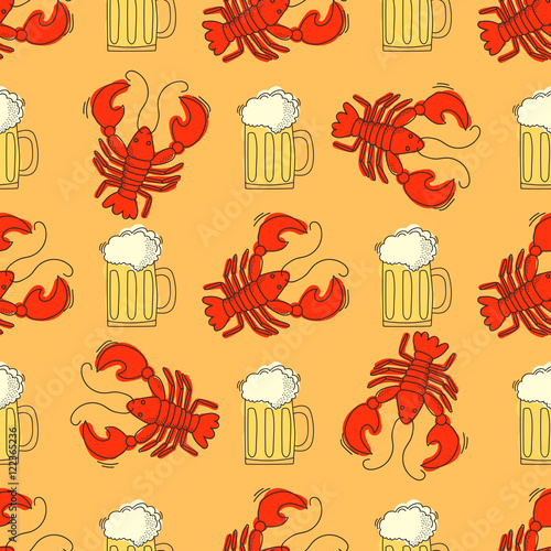 Beer and crawfish pattern.