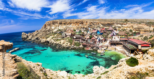 famous Popeye village in Malta- popular touristic attraction photo