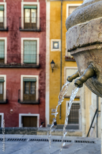 Typical source placed in the square of the cathedral of San Juli