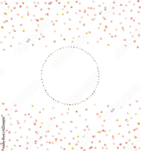 Metallic Foil Dots Confetti and Silver Wreath Vector Set