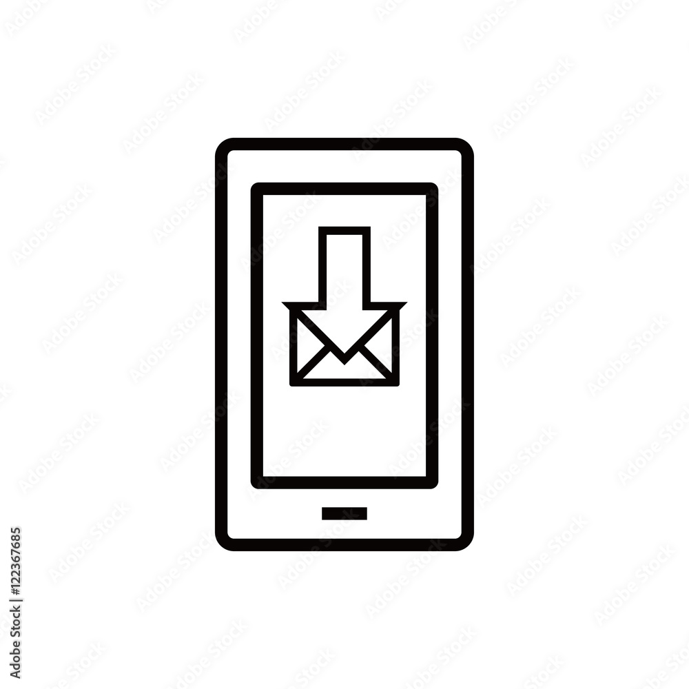 stock vector smartphone email or sms icon mobile mail sign simbol stock vector smartphone email or sms icon mobile mail sign simbol