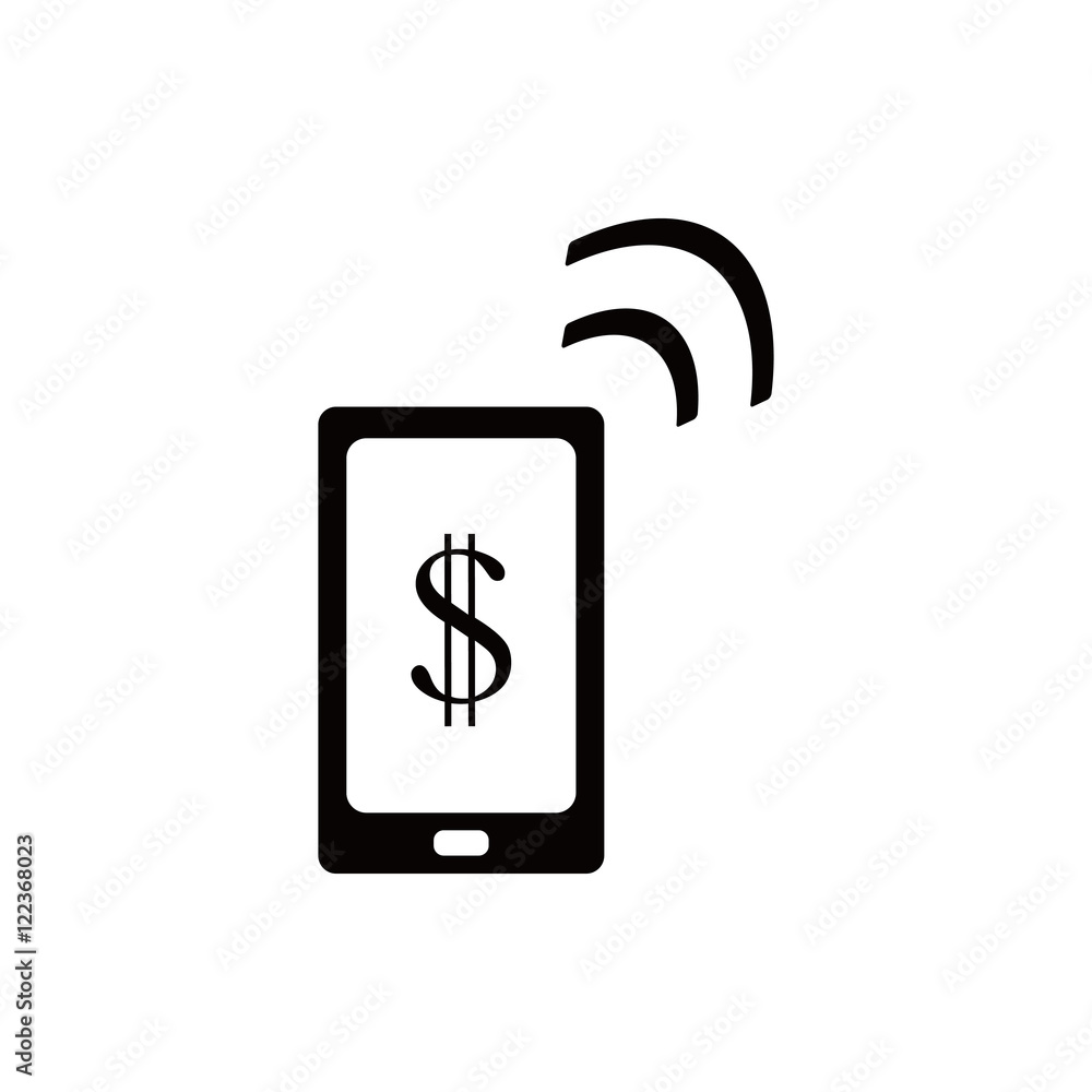 Smart phone with money dollars stock vector illustration flat design Smart phone with money dollars stock vector illustration flat design