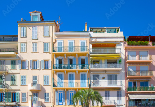 CANNES, FRANCE - 19 SEPTEMBER, 2016: Cannes. View the centre of the town with old colourful city houses.